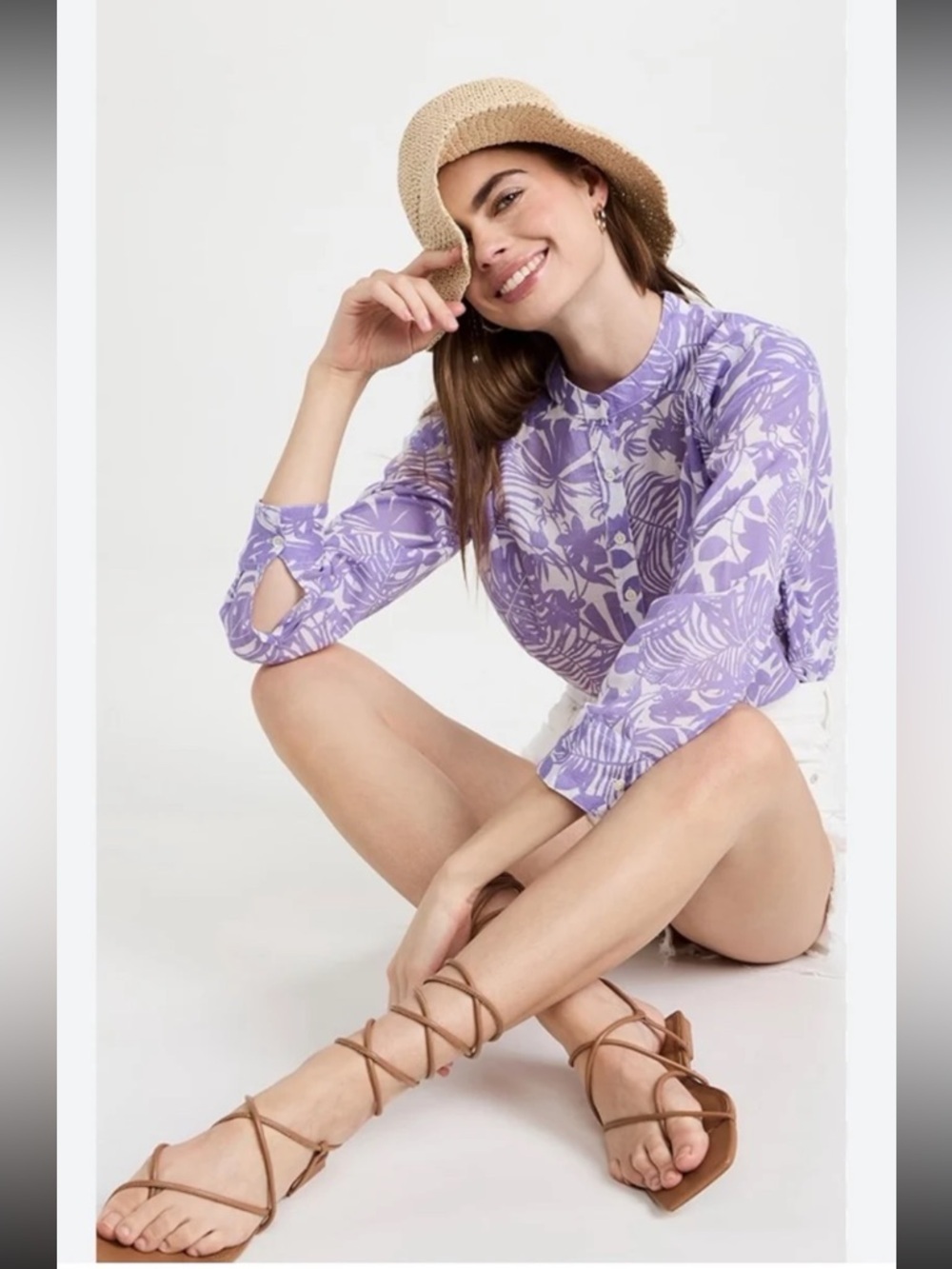 SUNDRY Palm Beach Henley in Bright Orchid size 1 or US Small - Picture 2 of 12